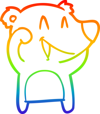 Gökkuşağı gradyan çizgisi Bir insan tarafından çizilmiş gülen ayı karikatürü