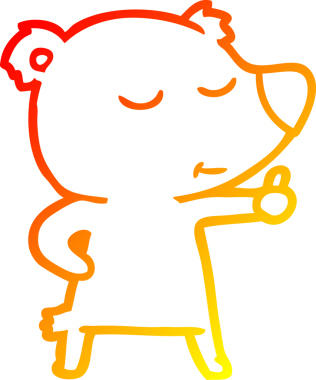 Mutlu bir çizgi film ayısının insan tarafından çizilmiş sıcak çizgi çizimi.