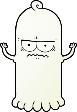 Bir insan tarafından çizilmiş çizgi film hayaleti.