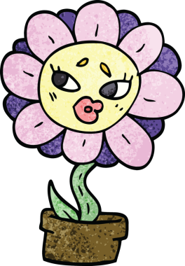 Bir insan tarafından çizilmiş karalama saksısı.