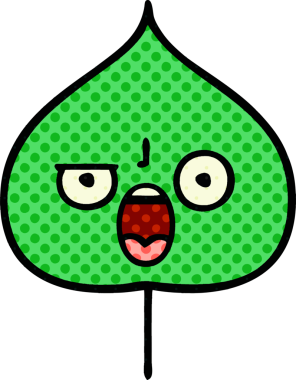 bir insan tarafından çizilmiş dışavurumsal yaprağın çizgi roman tarzı