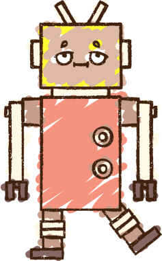 Bir insan tarafından çizilen robot tebeşiri.