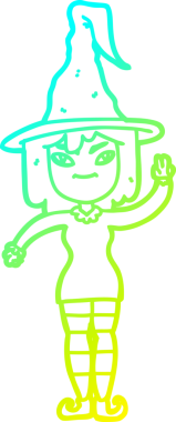 Bir insan tarafından çizilmiş bir cadının soğuk gradyan çizgisi.