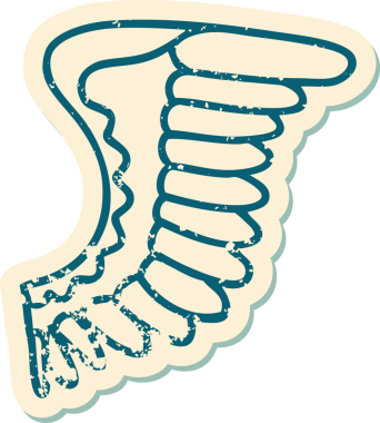 Bir insanın çizdiği kanadın sembolik dövmeli görüntüsü