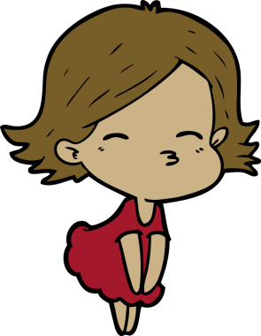 Bir insan tarafından çizilmiş karikatür kadın.