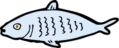 bir insan tarafından çizilmiş karikatür balığı