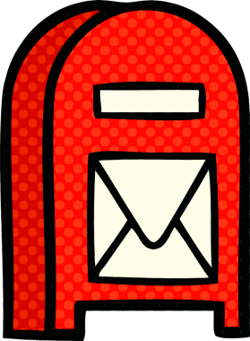 bir insan tarafından çizilmiş bir posta kutusunun çizgi roman tarzı