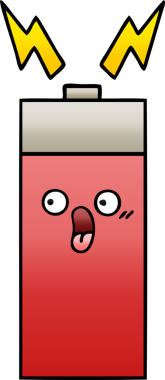 Bir insan tarafından çizilen bataryanın gölgelenmiş karikatürü