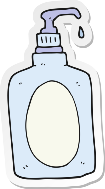 Bir insan tarafından çizilmiş bir el sabununun çıkartması.