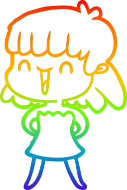 gökkuşağı gradyan çizimi bir insan tarafından çizilmiş bir karikatür kadın