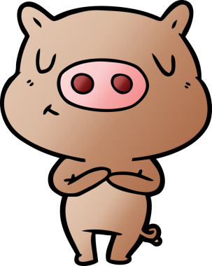 Bir insan tarafından çizilmiş çizgi film içerikli domuz.