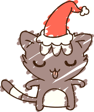 Bir insan tarafından çizilen Noel Kedisi Tebeşiri