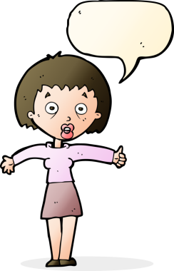 Bir insan tarafından çizilmiş konuşma balonlu bir karikatür.