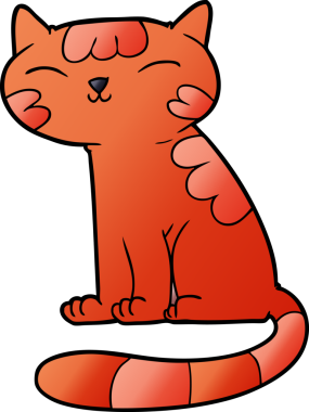 Bir insan tarafından çizilmiş çizgi film kedisi.