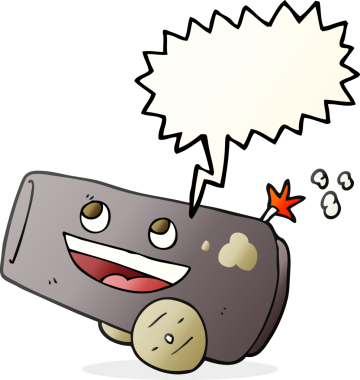 Bir insan tarafından çizilmiş serbest konuşma balonu karikatür topu