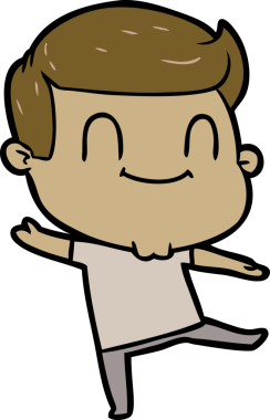 Bir insan tarafından çizilmiş mutlu bir adam.