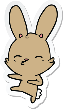 Bir insan tarafından çizilmiş meraklı bir tavşan karikatürü.