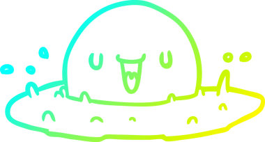 Bir insan tarafından çizilmiş mutlu bir yumurtanın soğuk gradyan çizgisi