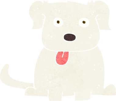 Bir insan tarafından çizilmiş çizgi film köpeği.