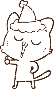 Noel Kedi Kömürü Bir insan tarafından çizilmiş