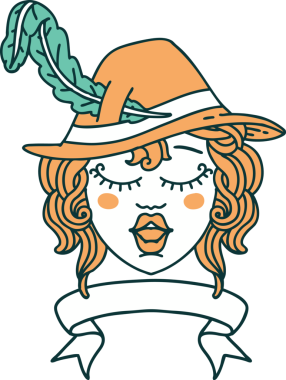 Retro Dövme Tarzı Şarkı söyleyen insan Ozan Karakteri Bir insan tarafından çizilmiş