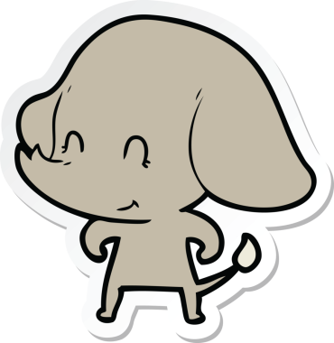 Bir insan tarafından çizilmiş şirin bir fil çıkartması.