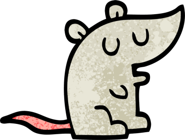 grunge desenli resimli çizgi film faresi bir insan tarafından çizildi