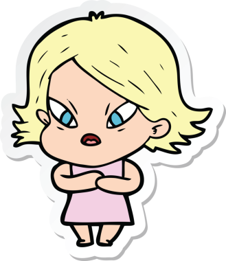 Bir insan tarafından çizilmiş bir karikatür çıkartması.