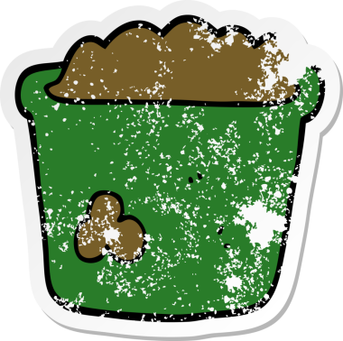 Bir insan tarafından çizilmiş bir karikatür kutusunun sıkıntılı çıkartması.