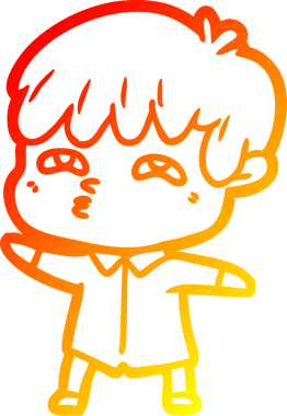 Bir insan tarafından çizilmiş, karikatür meraklısı bir adamın sıcak çizgi çizimi