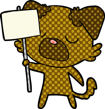 Bir insan tarafından çizilmiş çizgi film köpeği.