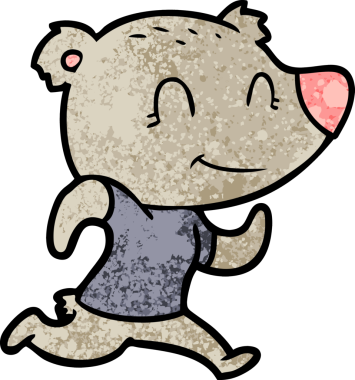 Bir insan tarafından çizilmiş sağlıklı koşu ayısı karikatürü