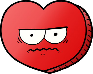 Bir insan tarafından çizilmiş öfkeli bir kalp.