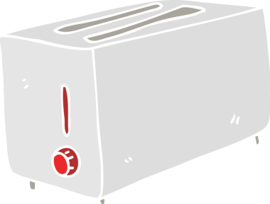 Bir insan tarafından çizilmiş tost makinesinin düz renk çizimi