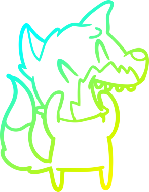 Bir insan tarafından çizilmiş gülen tilki çizgi filmi.