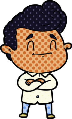 Bir insan tarafından çizilmiş mutlu çizgi film adamı.