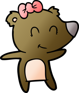 Bir insan tarafından çizilmiş dişi ayı çizgi filmi.