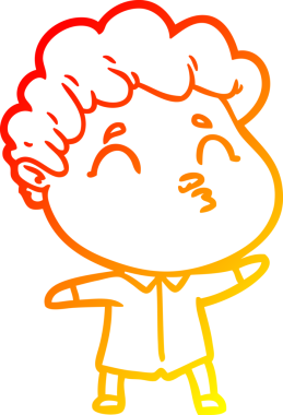 Bir insan tarafından çizilen çizgi film karakterinin sıcak çizgi çizimi