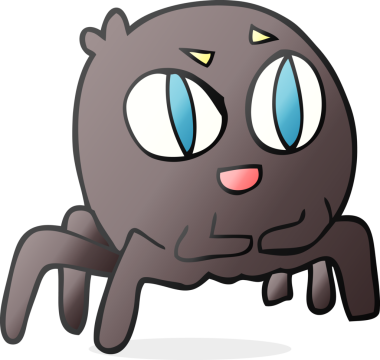 Bir insan tarafından çizilmiş serbest çizim karikatür örümceği