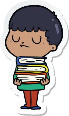 Bir insan tarafından çizilmiş huysuz bir çocuğun çıkartması.