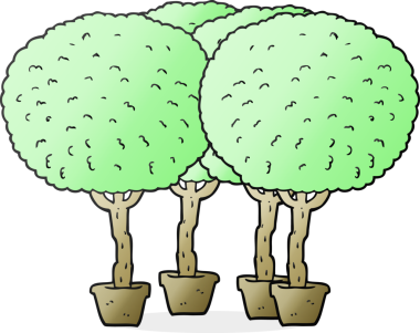 Bir insan tarafından çizilmiş serbest çizim karikatür ağaçları