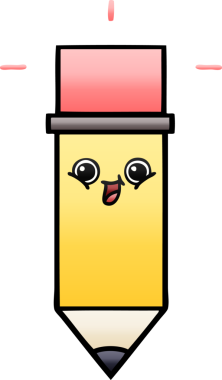 Bir insan tarafından çizilmiş bir kalemin gölgelenmiş karikatürü