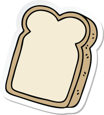 Bir insan tarafından çizilmiş tuhaf bir ekmek diliminin çıkartması.