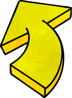 Bir insan tarafından çizilmiş tuhaf çizgi film oku.