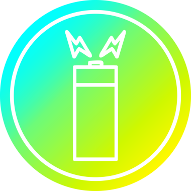 bir insan tarafından çizilmiş serin gradyan bitiş ile pil dairesel simgesi