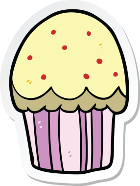 Bir insan tarafından çizilmiş bir kek etiketi.