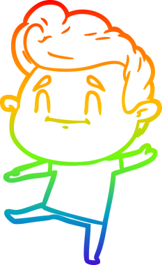 gökkuşağı gradyanı çizimi bir insan tarafından çizilmiş mutlu bir çizgi film adamı