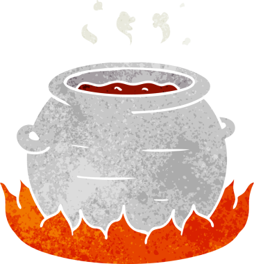 İnsan eliyle çizilmiş bir tencere güveç karalaması.