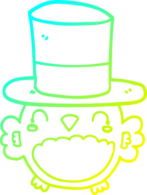 Bir insan tarafından çizilmiş silindir şapkalı bir baykuş çizimi.