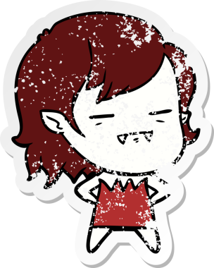 Bir insan tarafından çizilmiş ölümsüz vampir bir kızın sıkıntılı çıkartması.